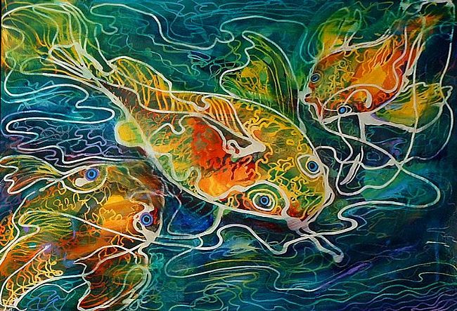 Hasil lukisan batik » batik corak ikan